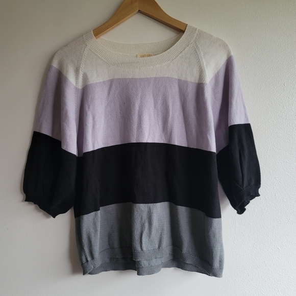 Nation LTD Sweaters - NATION LTD, Cotton/Alpaca Blend Lightweight Sweater,3/4 Sleeve, Size‎ Small